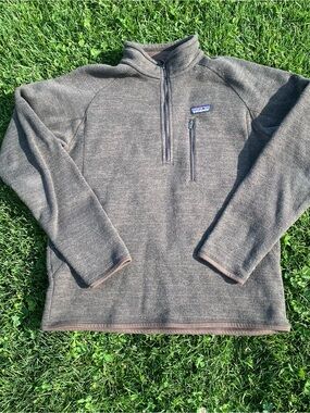 Patagonia Brown Olive Quarter-Zip Fleece Pullover